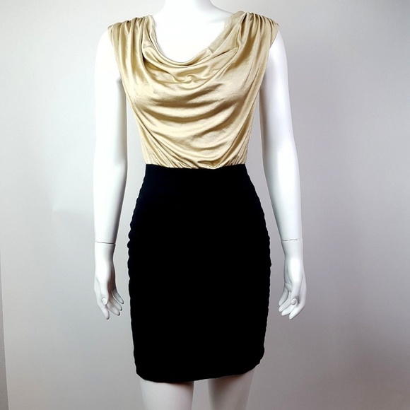 Express Dresses & Skirts - Express Gold Black Dress XS